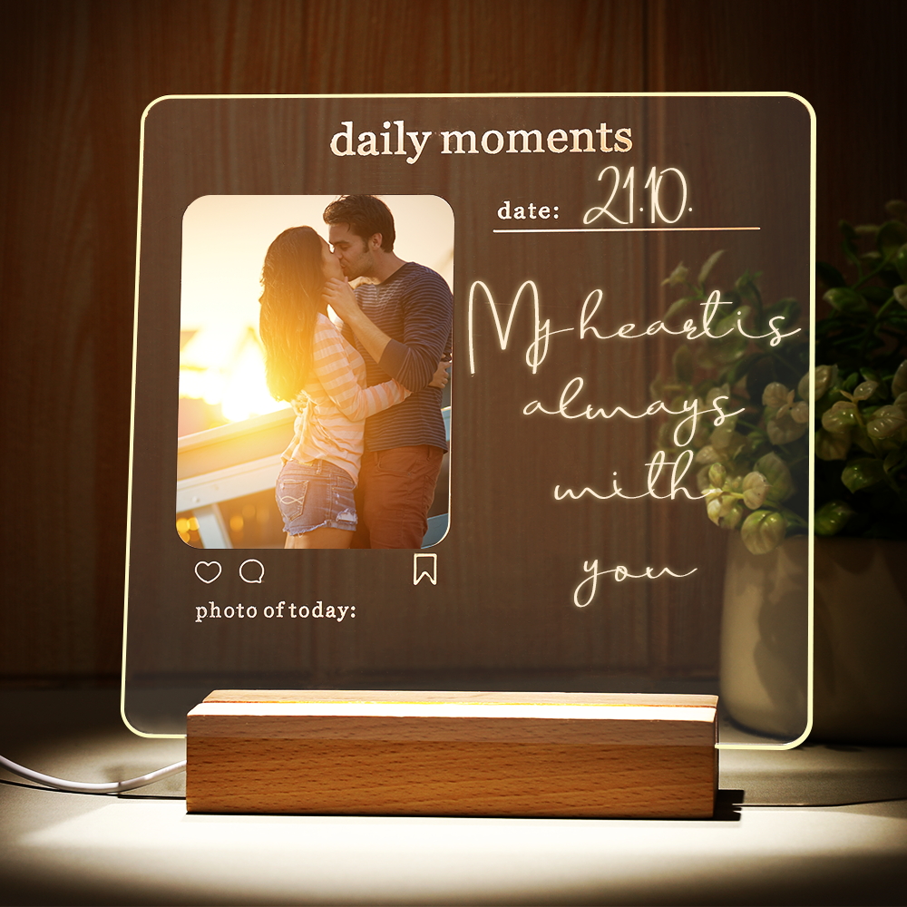 Acrylic Note Board Erasable Message Board Home Night Light Bedside Reminder Desktop Writing Board With Free Marker Pen
