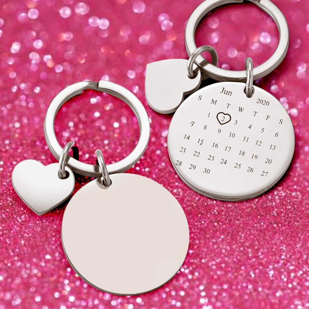 Customized Calendar Keychain Photo Keychain Couple Gift Wedding Memorial Keychain