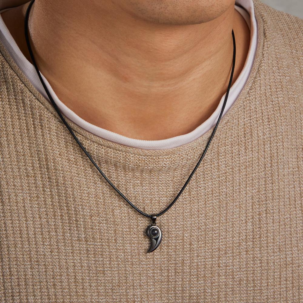 Custom Projection Necklace Heart-shaped Unique Creative Gift for Couple