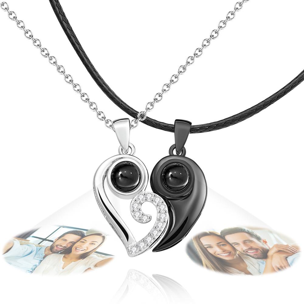 Custom Projection Necklace Heart-shaped Unique Creative Gift for Couple