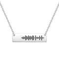 Scannable Music Code Bar Necklace Engraved Necklace 50cm+5cm