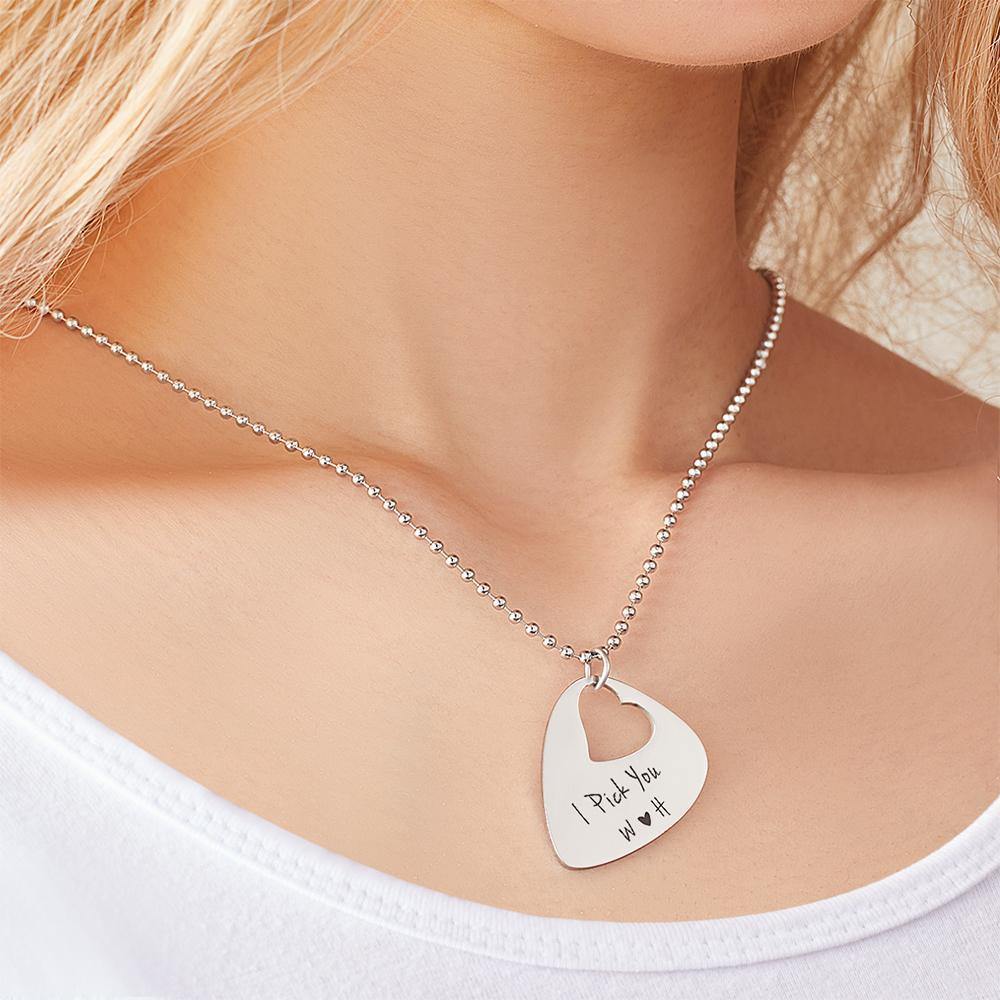 Engraved Guitar Pick Necklace Gifts for Someone