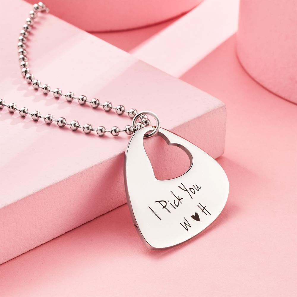 Engraved Guitar Pick Necklace Gifts for Someone