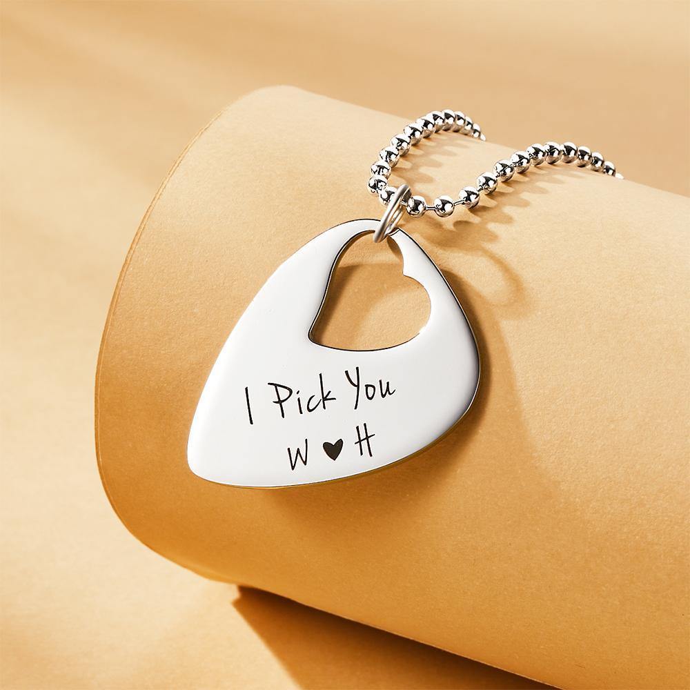 Engraved Guitar Pick Necklace Gifts for Someone