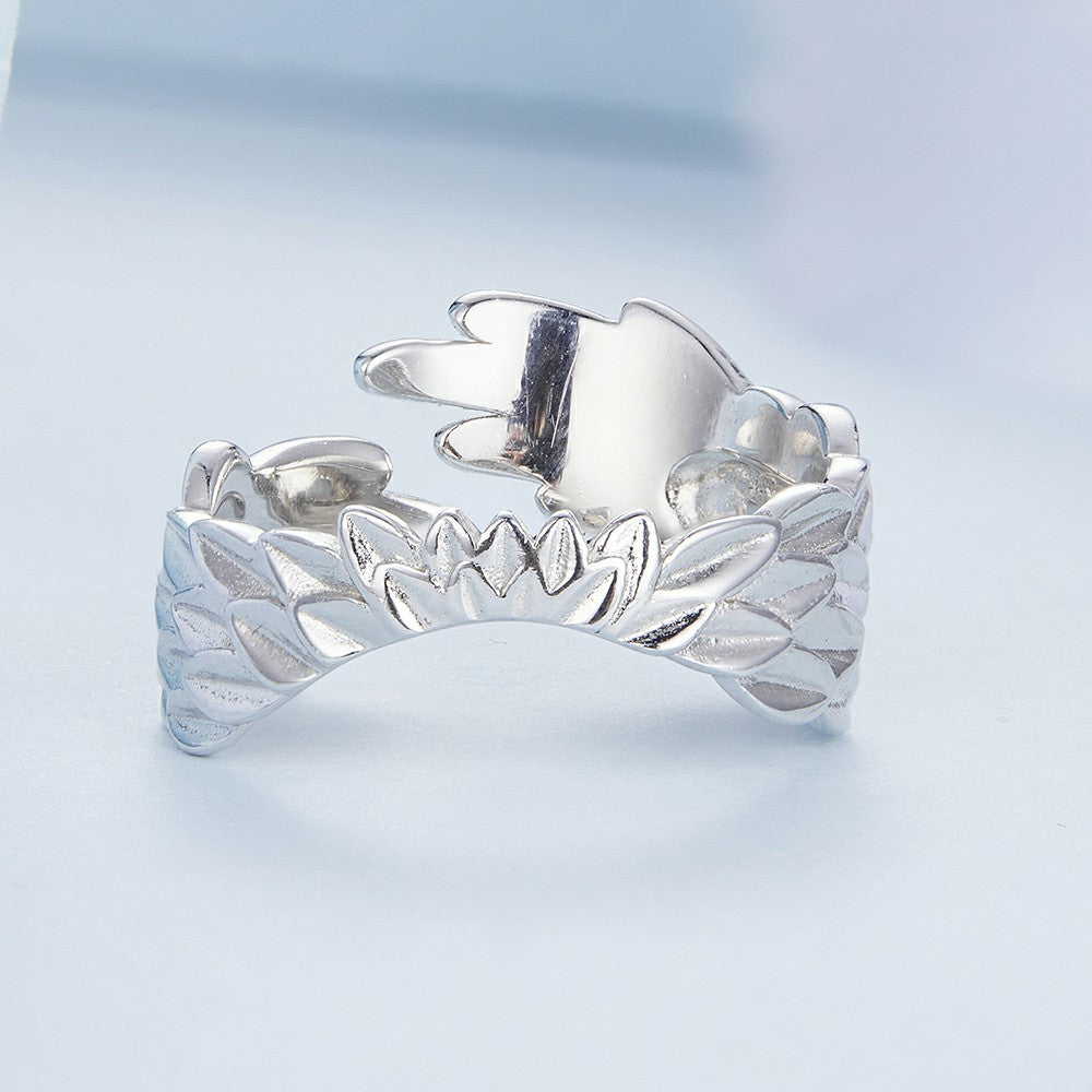 Angel Wings Open Ring Silver