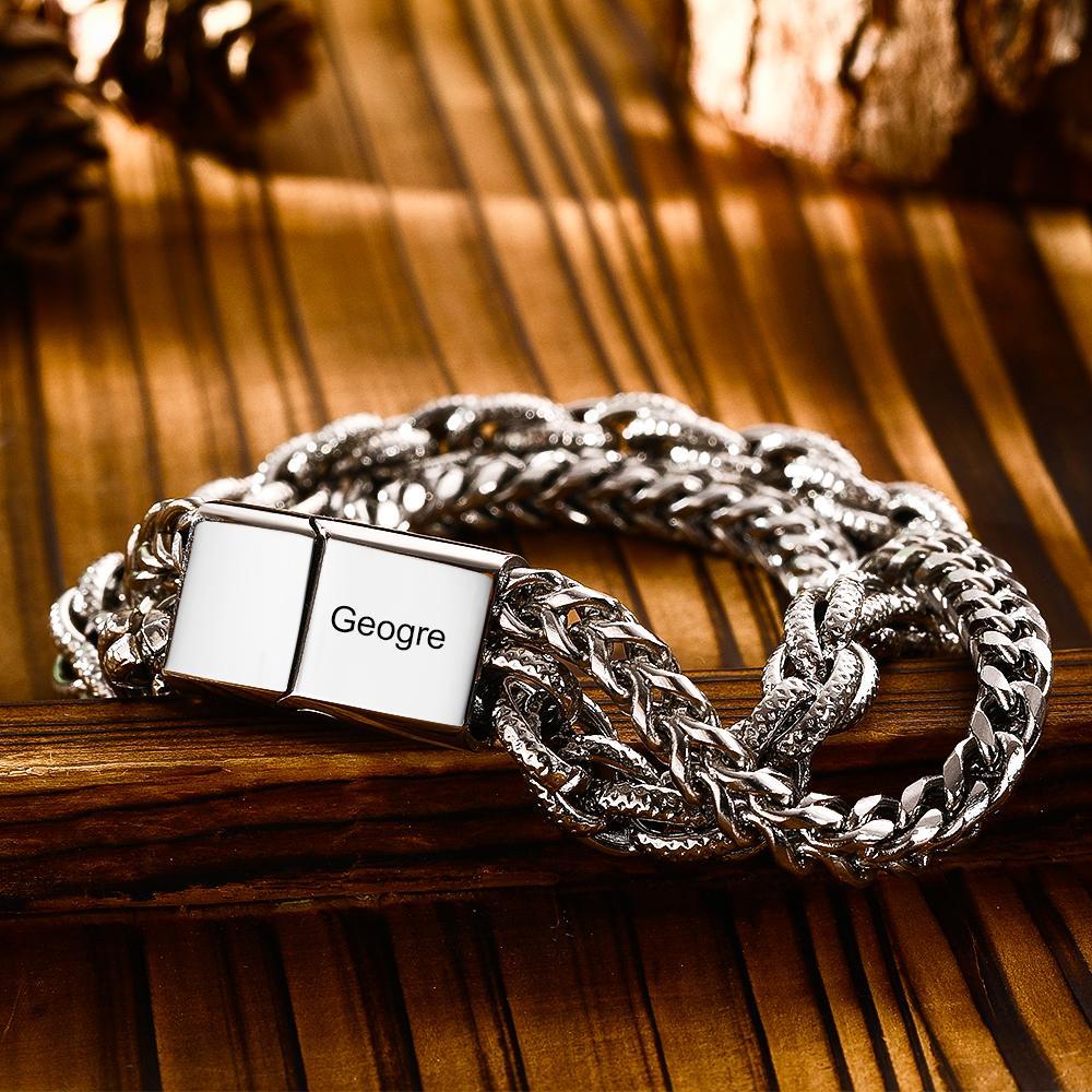 Custom Engraved Bracelet Stainless Steel Gifts for Him Gifts