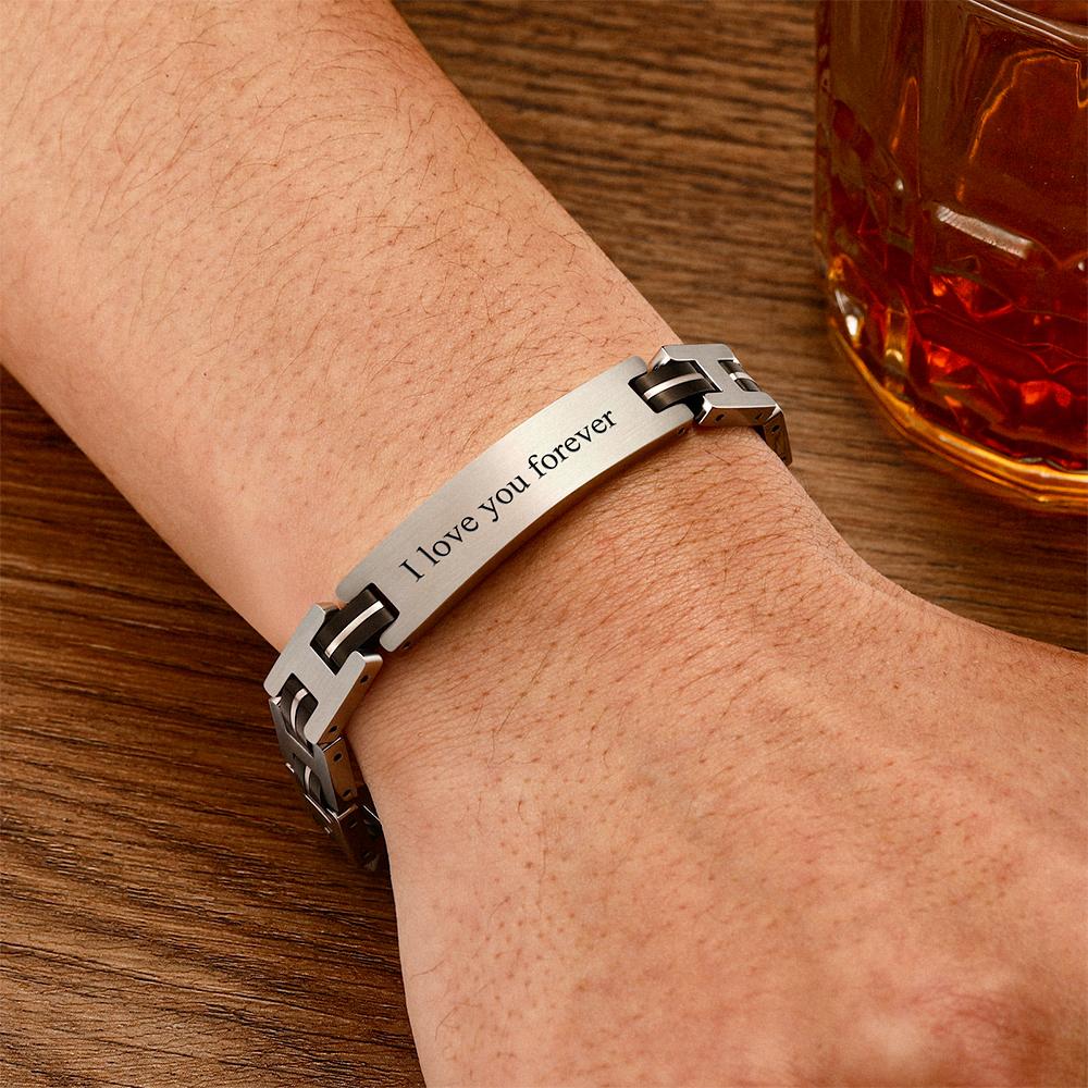 Custom Engraved Bracelet Men's Bracelet,Gifts Memorial Gifts for Boyfriend