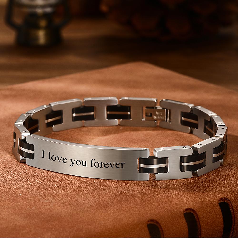 Custom Engraved Bracelet Men's Bracelet,Gifts Memorial Gifts for Boyfriend
