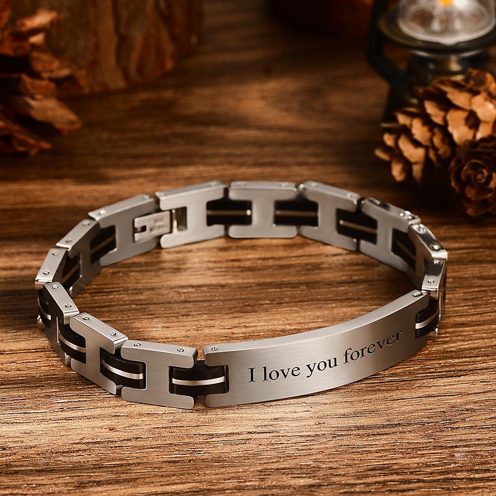 Custom Engraved Bracelet Men's Bracelet,Gifts Memorial Gifts for Boyfriend