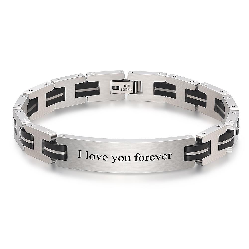 Custom Engraved Bracelet Men's Bracelet,Gifts Memorial Gifts for Boyfriend