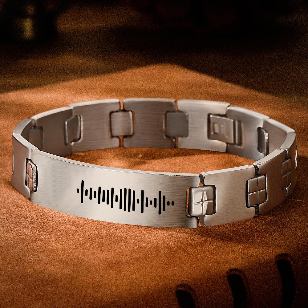 Custom Scannable Music Code Man's Bracelet Music Gift