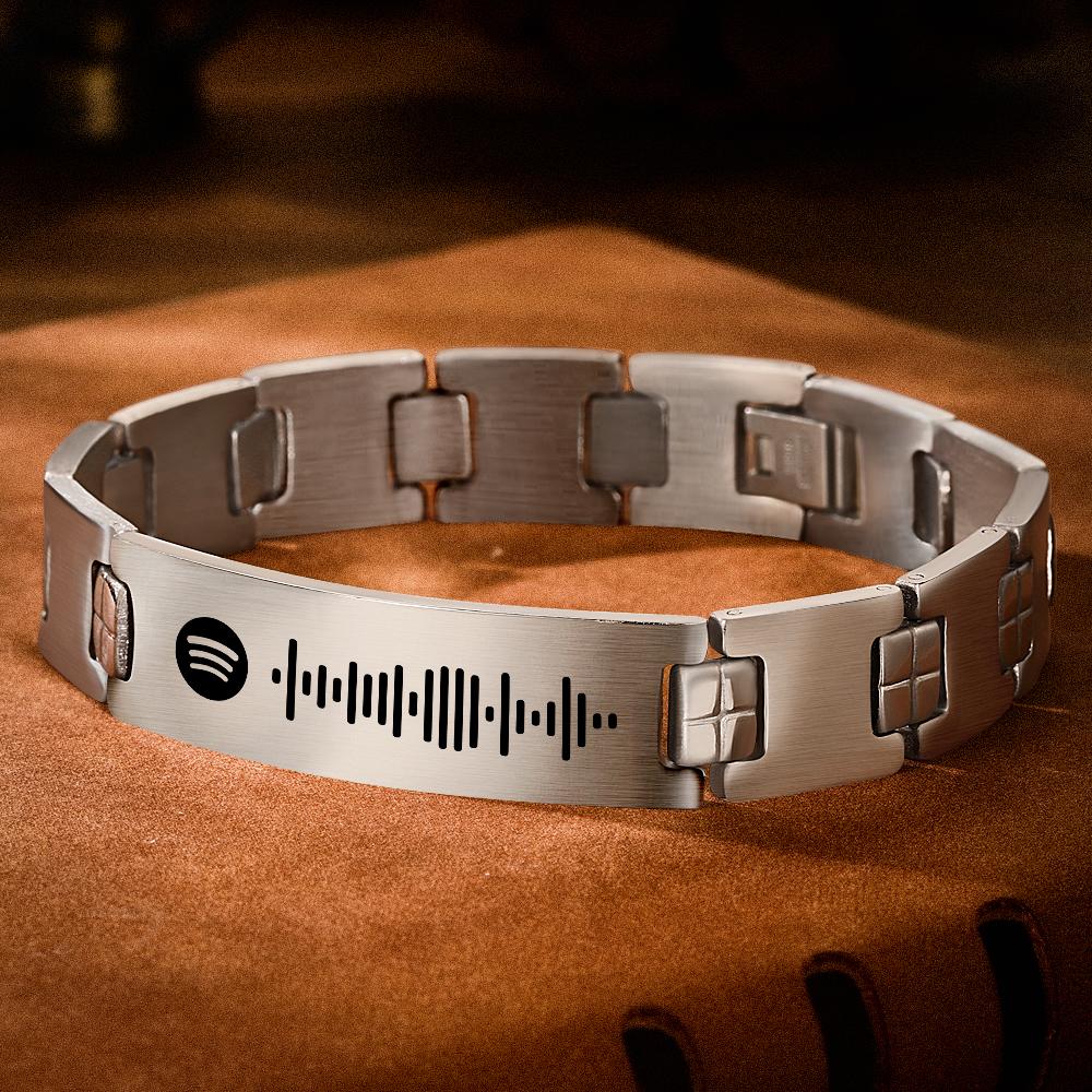 Custom Scannable Spotify Code Man's Bracelet Music Gift