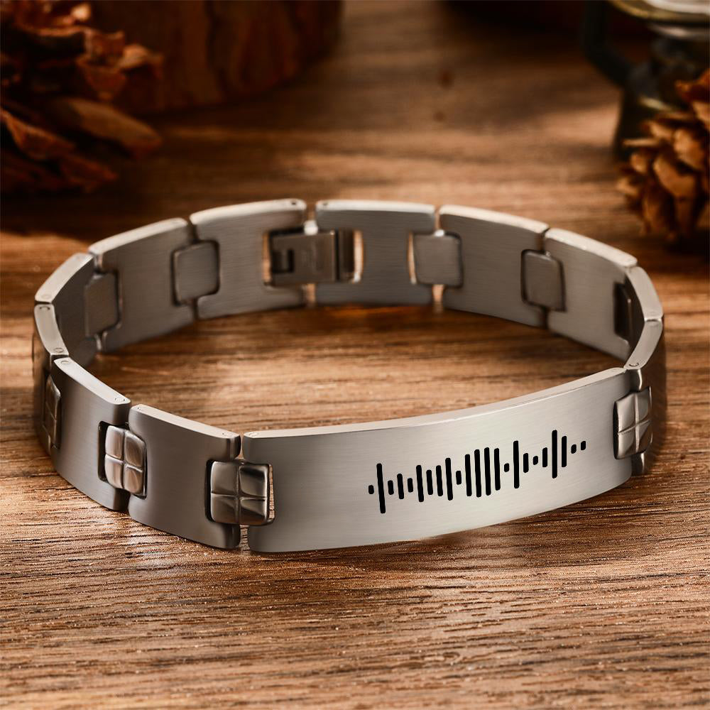 Custom Scannable Music Code Man's Bracelet Music Gift