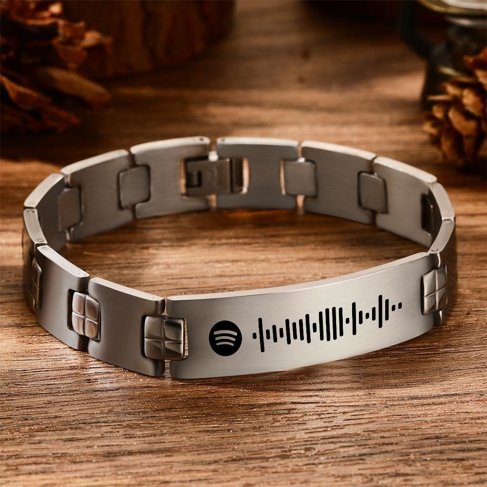 Custom Scannable Spotify Code Man's Bracelet Music Gift