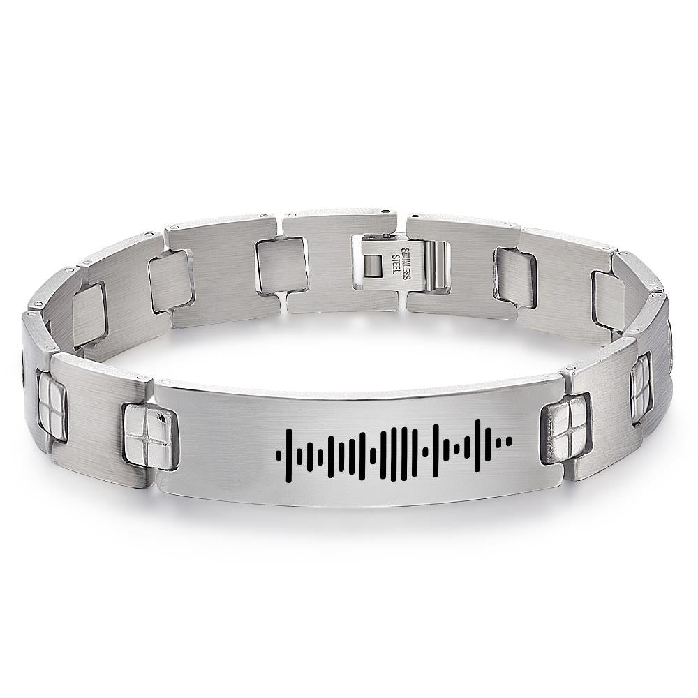 Custom Scannable Music Code Man's Bracelet Music Gift