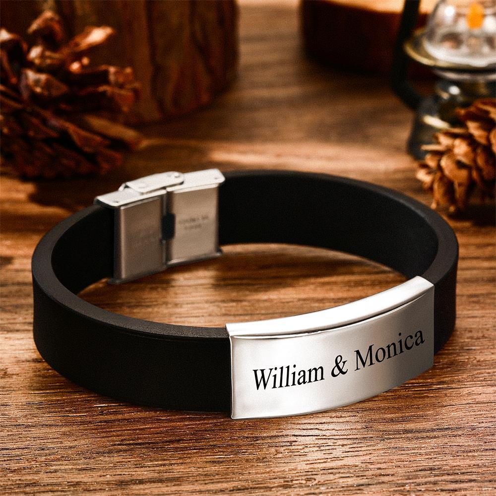 Engraved Bracelet Men's Bracelet Name Bracelet Custom Your Text Giftsfor Best Friends