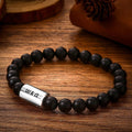 Custom Bracelet Engraved Bracelet Men's Bracelet with Beads Gifts for Him