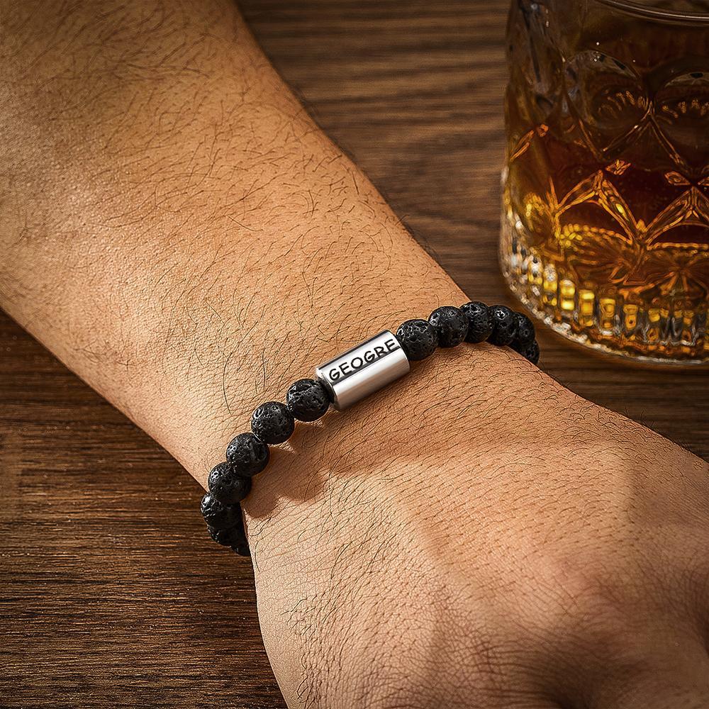 Custom Bracelet Engraved Bracelet Men's Bracelet Gifts for Husband/Boyfriend