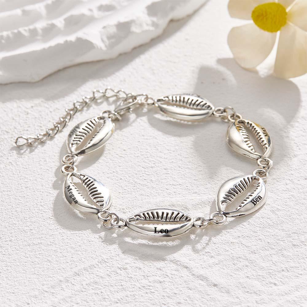 Custom Name Bracelet Shell Fashion Metal Gift