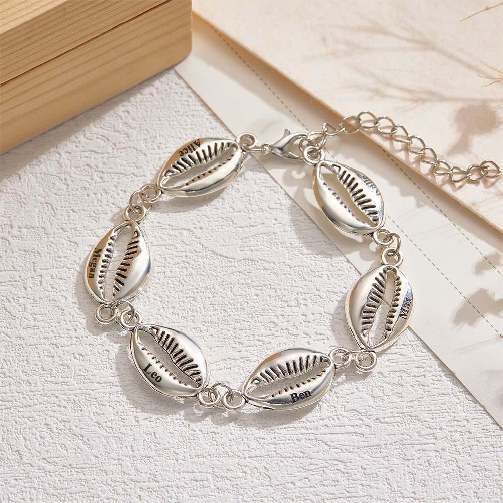 Custom Name Bracelet Shell Fashion Metal Gift