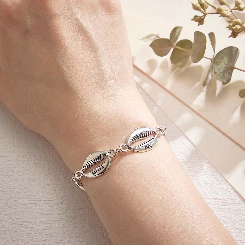 Custom Name Bracelet Shell Fashion Metal Gift