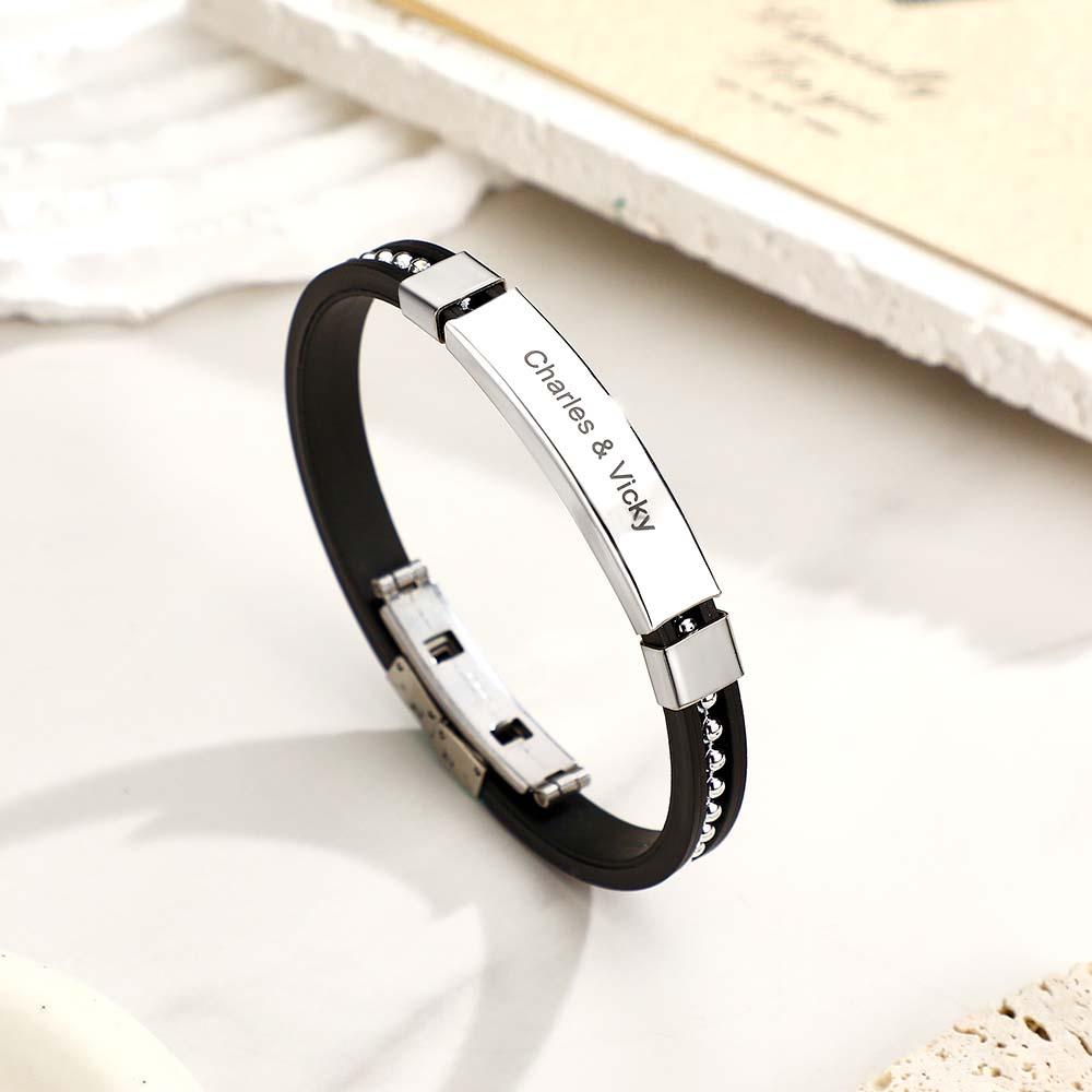 Custom Engraved Bracelet Trendy Glossy Rivet Bracelet Jewelry Gifts For Men