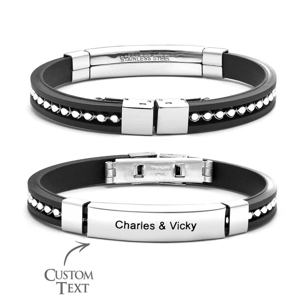 Custom Engraved Bracelet Trendy Glossy Rivet Bracelet Jewelry Gifts For Men