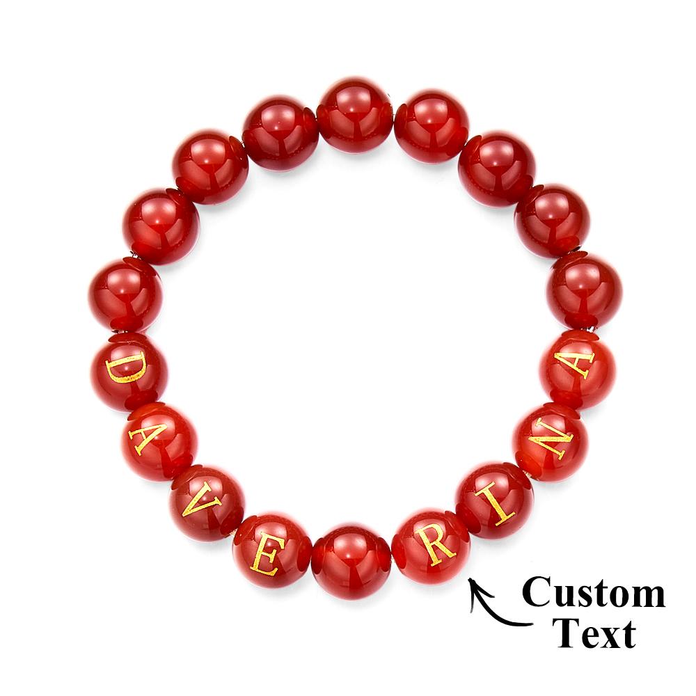 Custom Name Bracelet Letter Stone Beaded Bracelet for Her