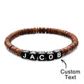 Personalized Wooden Beaded Bracelet with Name Retro Bracelet Gifts For Him
