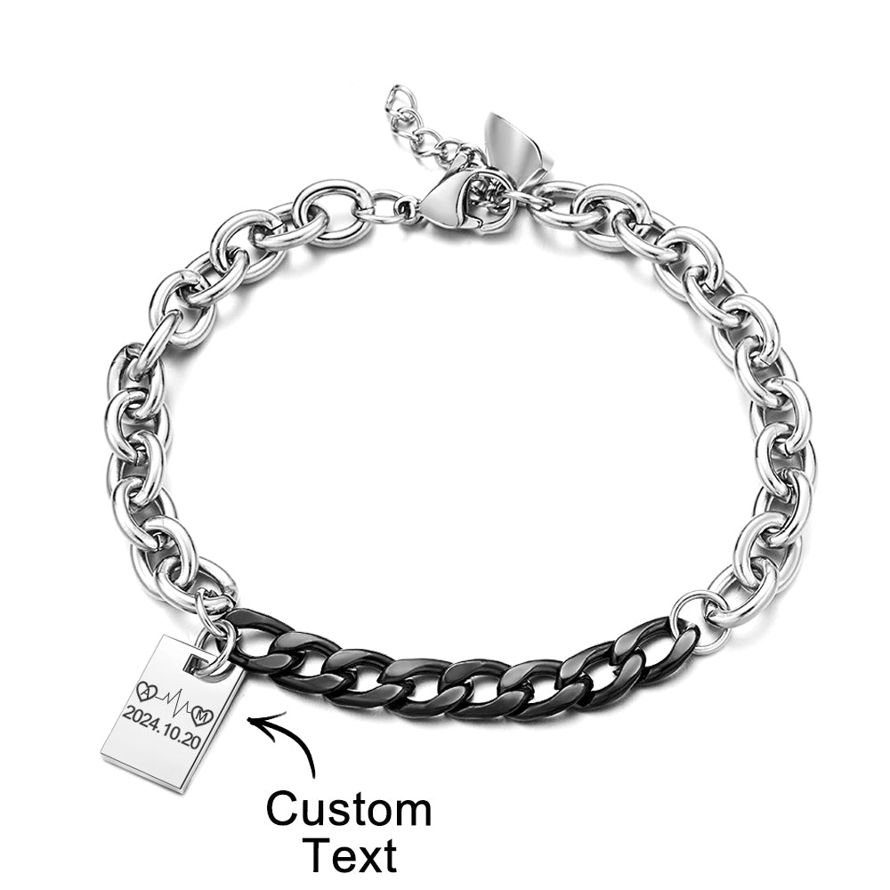 Personalized Engraved Bracelet Splicing Chain Fashion Gift