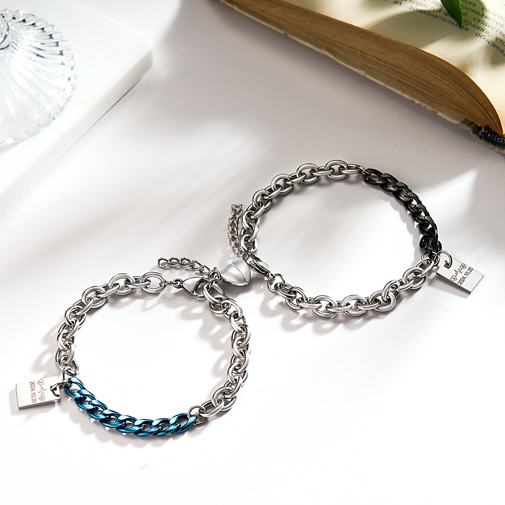 Personalized Engraved Bracelet Splicing Chain Fashion Gift
