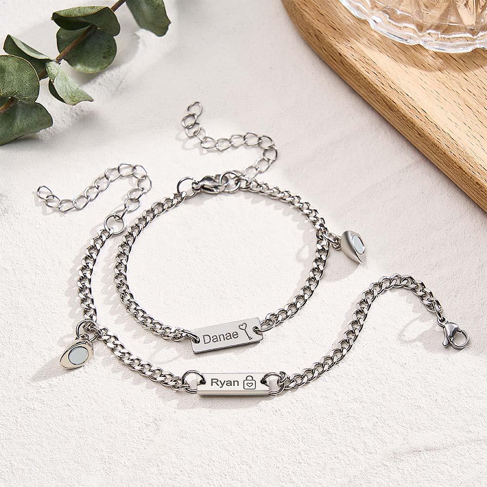 Personalized Matching Bracelets for Couples Custom Couples Bracelets for bf and gf Valentine's Day Christmas Birthday