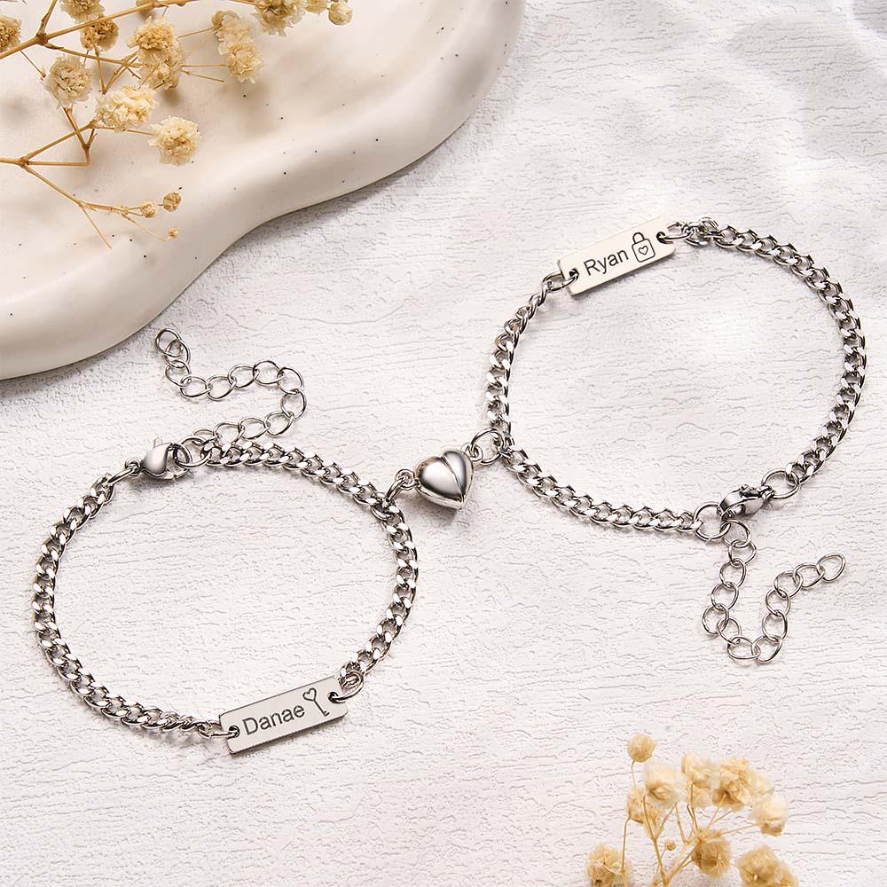 Personalized Matching Bracelets for Couples Custom Couples Bracelets for bf and gf Valentine's Day Christmas Birthday