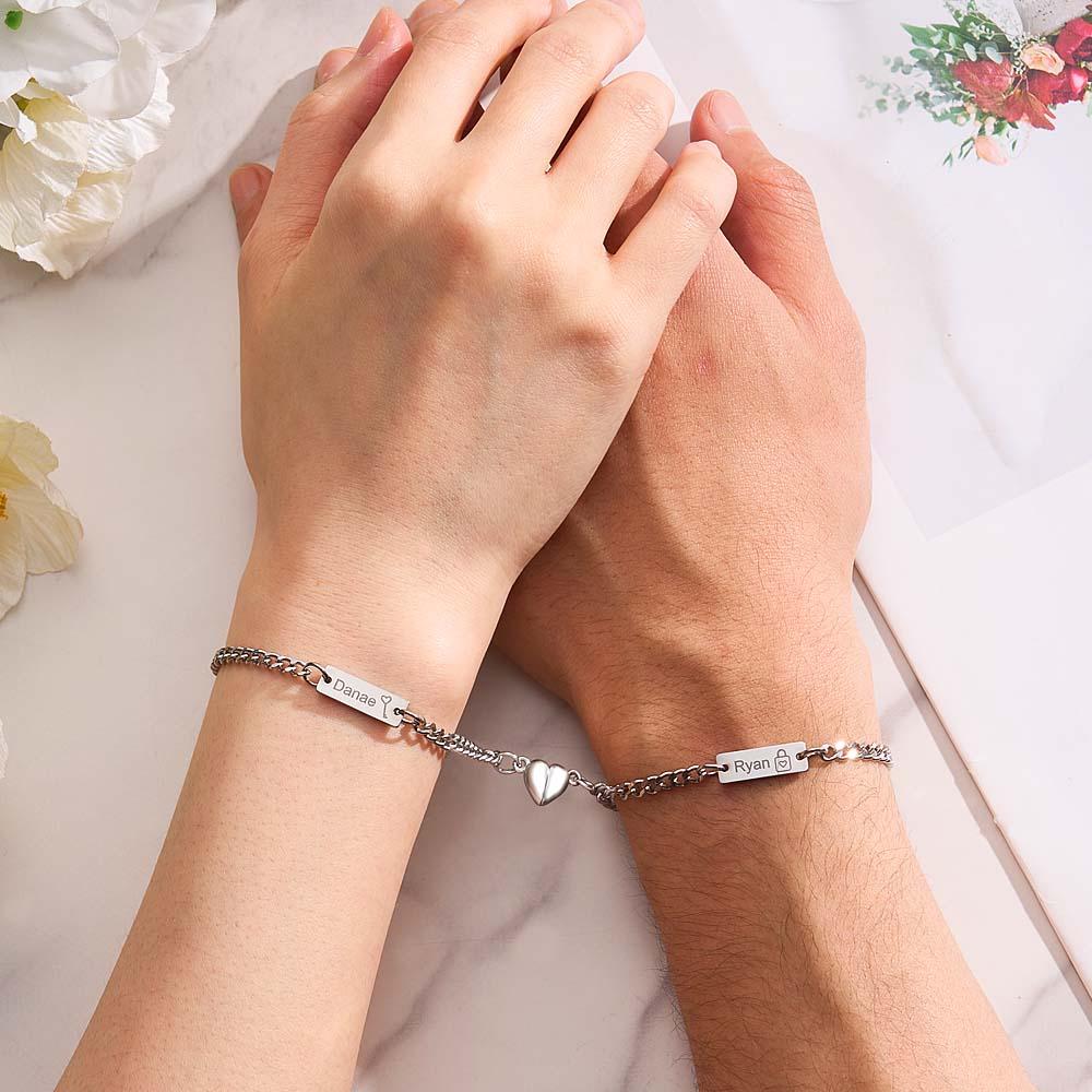 Personalized Matching Bracelets for Couples Custom Couples Bracelets for bf and gf Valentine's Day Christmas Birthday