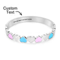 Engravable Peach Heart Bracelet Sweet Cute Colorful Bracelet Jewelry Gift For Her