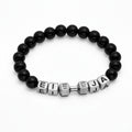 Custom Fitness Bracelet Dumbbell Bracelet Personalized Name Men's Bracelets
