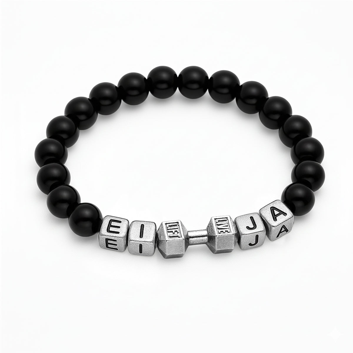 Custom Fitness Bracelet Dumbbell Bracelet Personalized Name Men's Bracelets