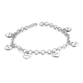 Engraved Bracelet with Heart Six Names Family Gift Silver