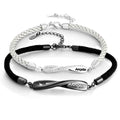 Engraved Mobius Couple Bracelet Personalized Braided Bracelet Valentine's Day Gifts