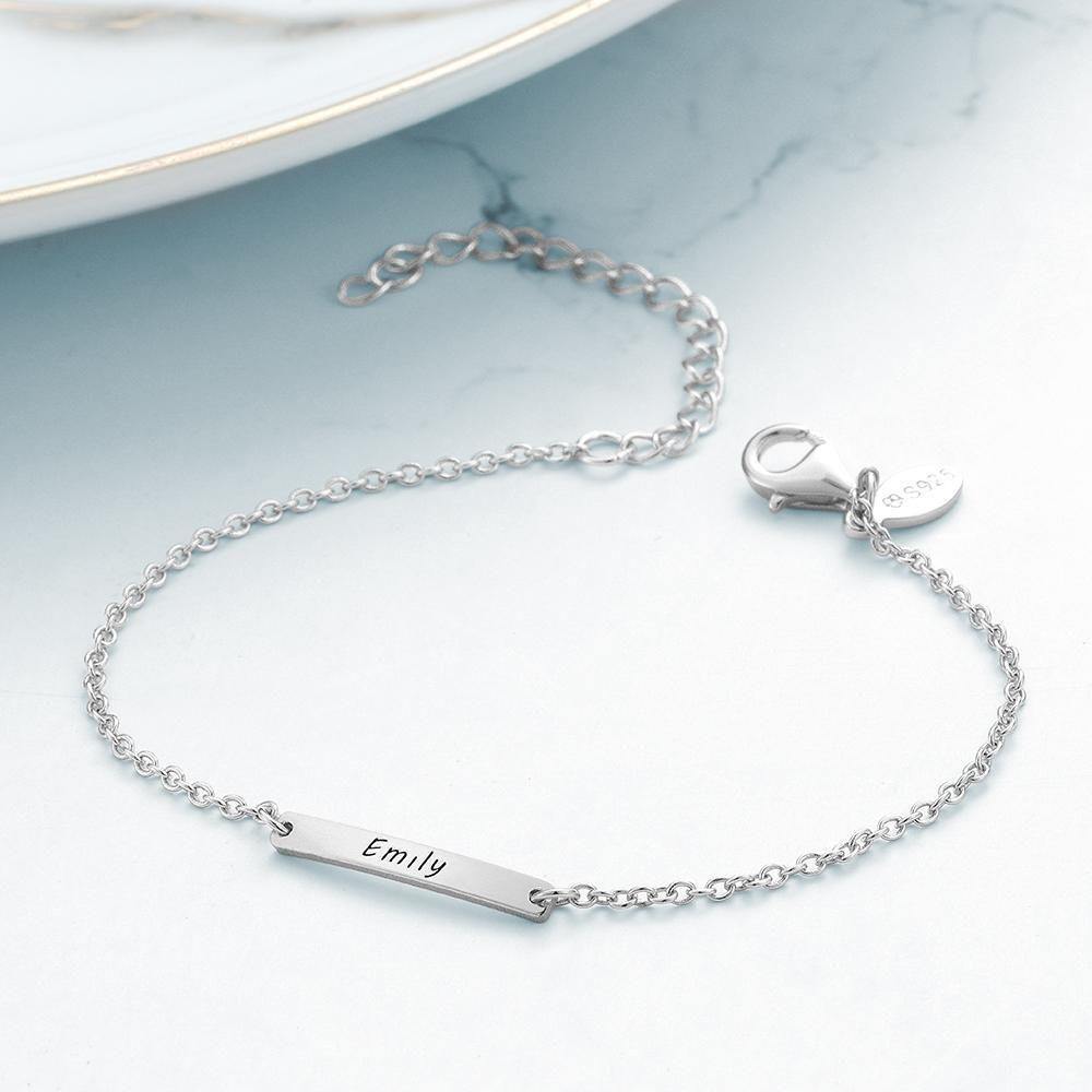 Engraved Bracelet Name Bracelet Memorial Gifts for Kids Silver