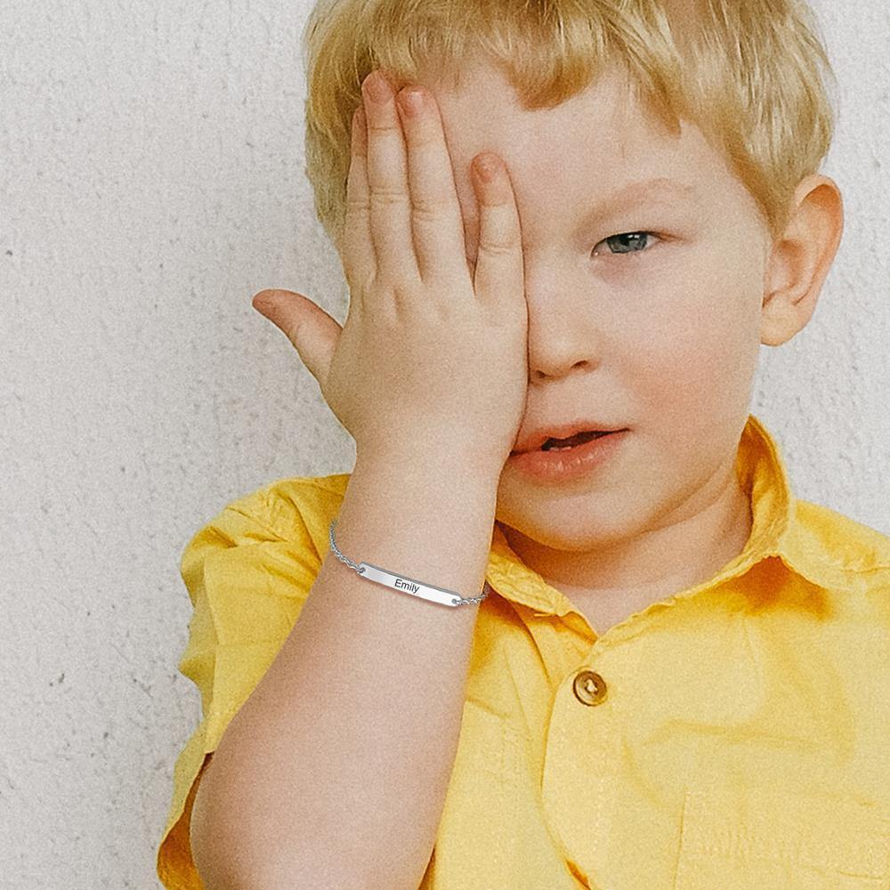 Engraved Bracelet Name Bracelet Memorial Gifts for Kids Silver