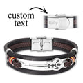 Custom Engraved Bracelet Retro Multilayer Weave Men's Gift
