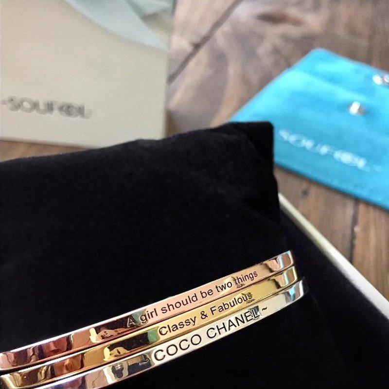 Engraved Bangle Rose Gold Plated Silver