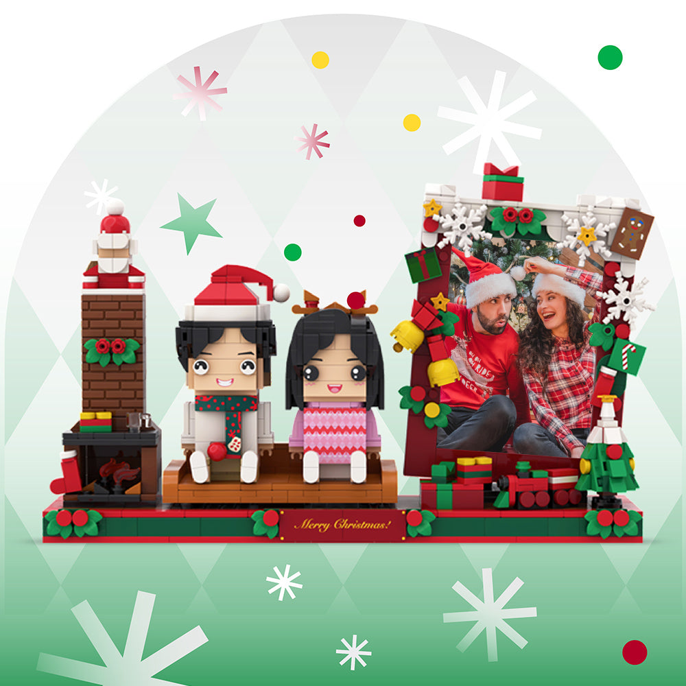 Fully Body Customizable 2 People Custom Portrait Block Merry Christmas Gift for Lover