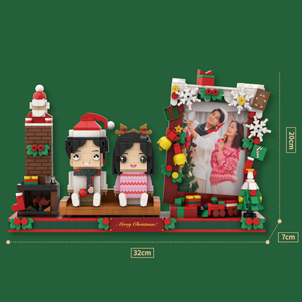 Fully Body Customizable 2 People Custom Portrait Block Merry Christmas Gift for Lover