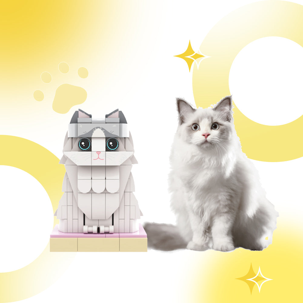 Fully Body Customizable 1 Pet Photo Custom Portrait Block Small Particle Block for Cats