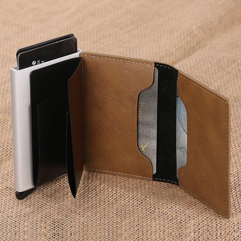 Custom Photo Business Card Holder, Personalized Leather Card Case