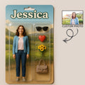 3D Effect Action Figure Pack Packaging Toy Box Style Art Gift Personalized Acrylic Car Hanger Gift for Mom