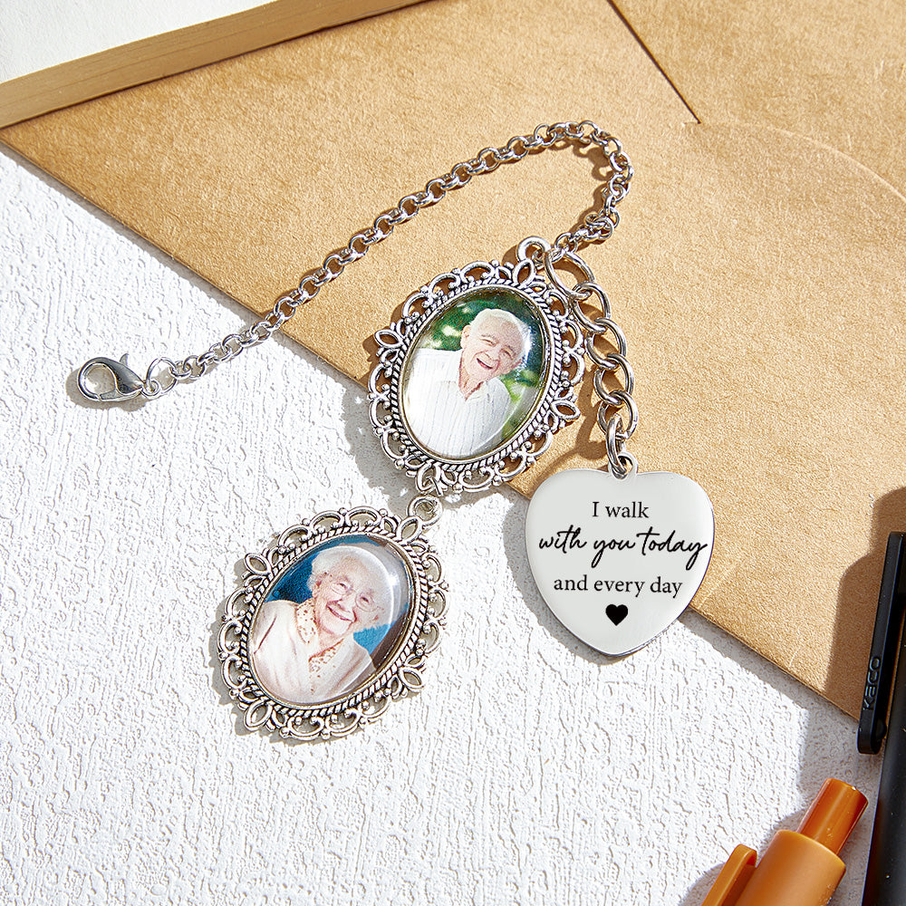 Custom Graduation Memorial Photo Pendant with Personalized Loving Memory Message Cap Tassel Keepsake
