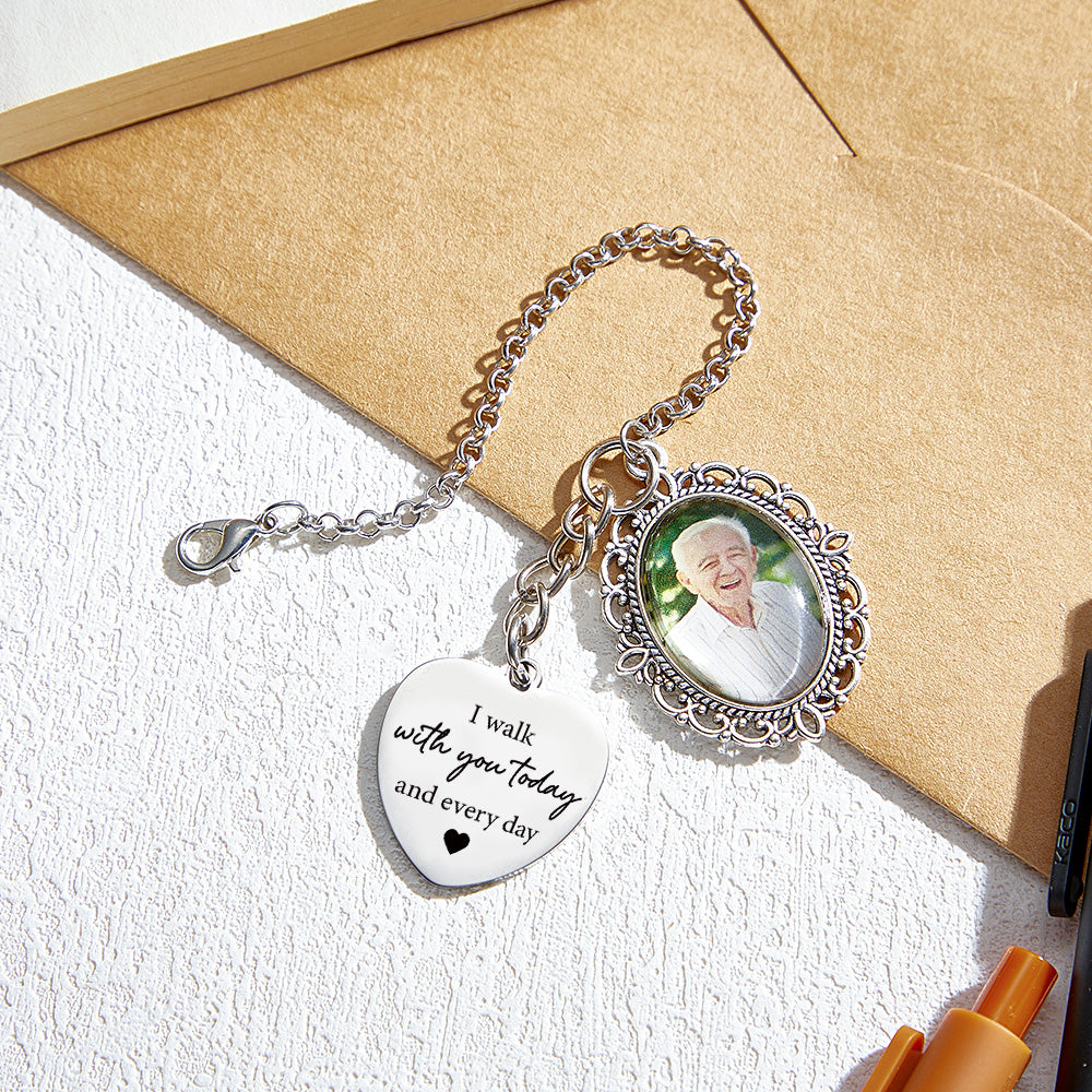 Custom Graduation Memorial Photo Pendant with Personalized Loving Memory Message Cap Tassel Keepsake